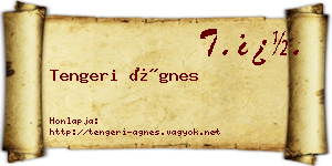 Tengeri Ágnes névjegykártya