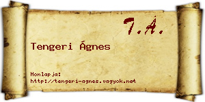 Tengeri Ágnes névjegykártya